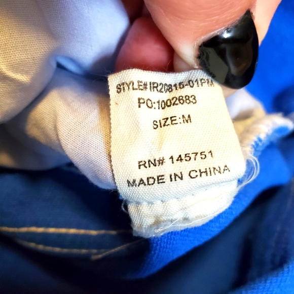 NEW Peach Love California Utility Blue Denim Jean Romper Jumpsuit Shorts Pockets - Picture 13 of 16